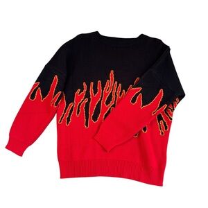 Black and Red Flame Sweater